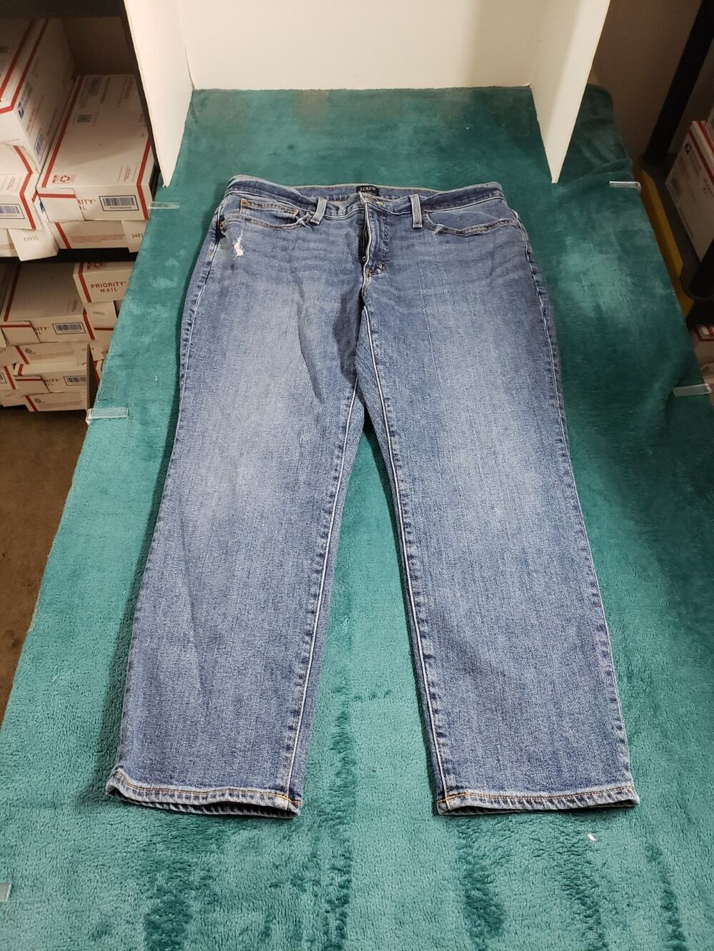 J.Crew Jeans Size 30 Petite Women Blue Pants Stretch Mid Rise Slim Boyfriend